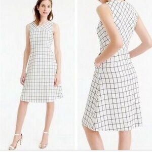 J Crew Windowpane Sleeveless Fit and Flare Dress
